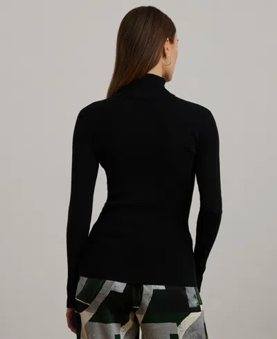 Ralph Lauren Ribbed Turtleneck Sweater In Black