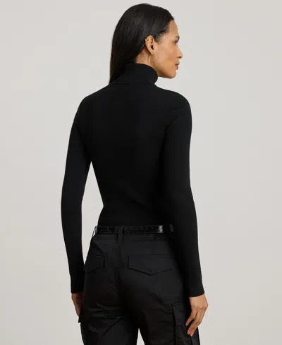 Ralph Lauren Ribbed Turtleneck Sweater In Black