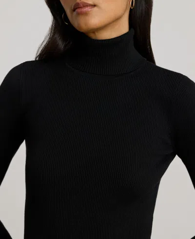 Ralph Lauren Ribbed Turtleneck Sweater In Black
