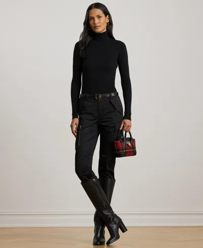 Ralph Lauren Ribbed Turtleneck Sweater In Black