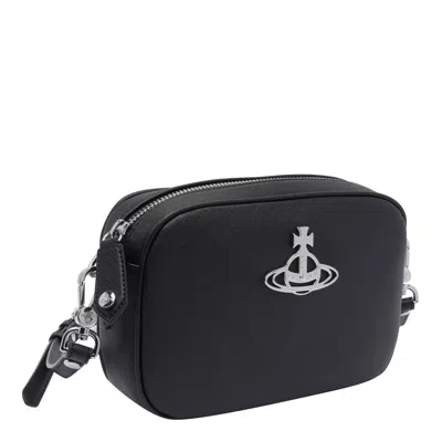 Vivienne Westwood Anna Crossbody Bag In Synthetic Leather In Black