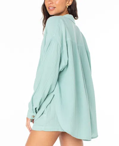 Roxy Morning Time Cotton Gauze Button-up Shirt