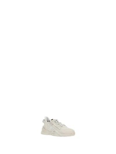Fendi Flow Leather Sneakers In White