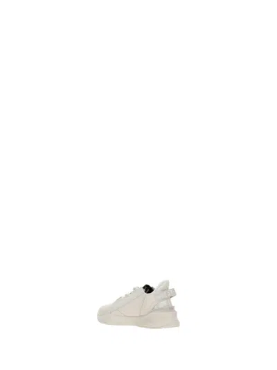 Fendi Flow Leather Sneakers In White