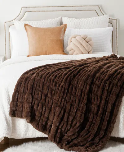 Battilo Luxurious Reversible Rabbit Faux Fur Throw, 50" X 60"