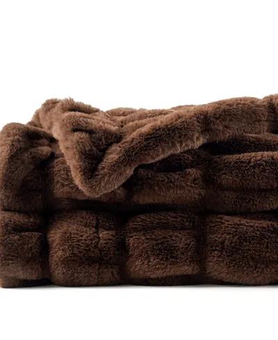 Battilo Luxurious Reversible Rabbit Faux Fur Throw, 50" X 60"