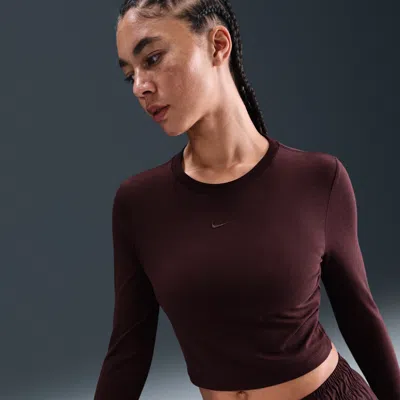 Nike Women's  Sportswear Chill Knit Slim Long-sleeve Cropped Top