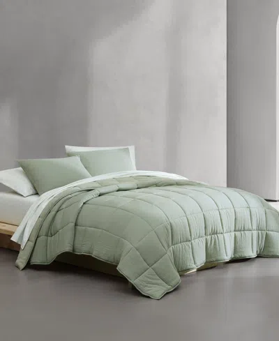 Calvin Klein Washed Solid Reversible Plush 7-pc. Comforter Set, Queen