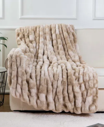 Battilo Luxurious Reversible Rabbit Faux Fur Throw, 60" X 80"