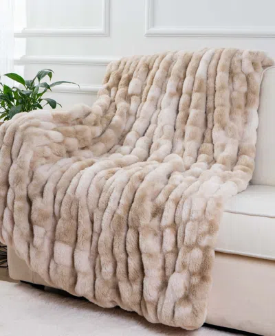 Battilo Luxurious Reversible Rabbit Faux Fur Throw, 60" X 80"