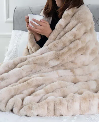 Battilo Luxurious Reversible Rabbit Faux Fur Throw, 60" X 80"
