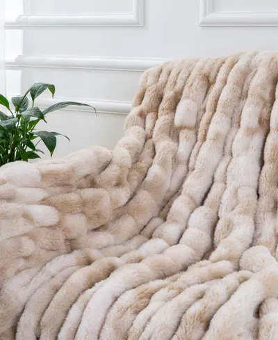 Battilo Luxurious Reversible Rabbit Faux Fur Throw, 60" X 80"