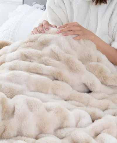 Battilo Luxurious Reversible Rabbit Faux Fur Throw, 60" X 80"