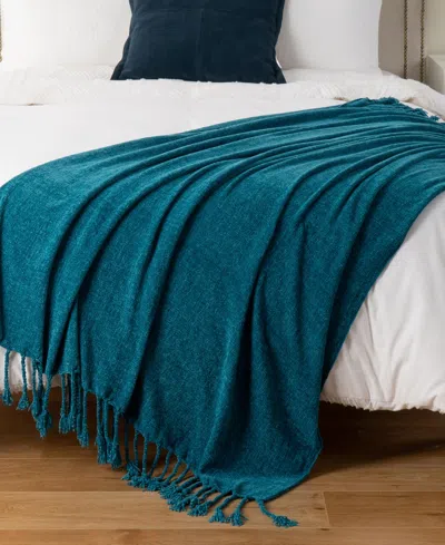 Battilo Lifestyle Chenille Throw With Fringe Tassels, 50" X 60"
