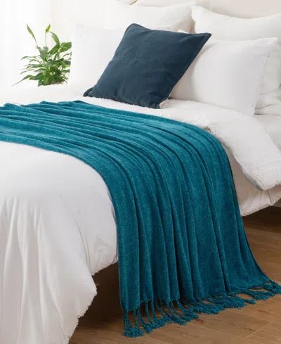 Battilo Lifestyle Chenille Throw With Fringe Tassels, 50" X 60"