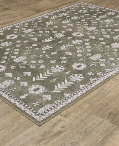 Oriental Weavers Addison Machine Washable Add07 6'7"x9'2" Area Rug In Green