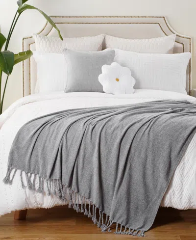 Battilo Lifestyle Chenille Throw With Fringe Tassels, 50" X 60"
