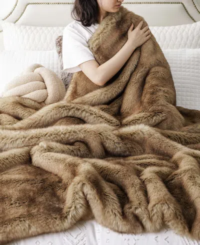 Battilo Luxury Tipped Faux Fur Throw, 50" X 60"