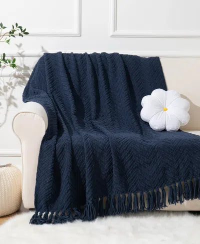 Battilo Herringbone Chenille Knit Throw, 60"x 80"