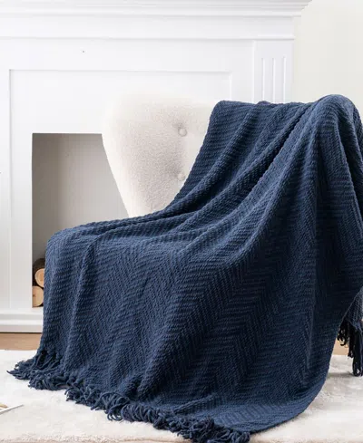 Battilo Herringbone Chenille Knit Throw, 60"x 80"