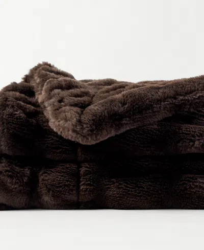 Battilo Luxurious Reversible Rabbit Faux Fur Throw, 50" X 60"