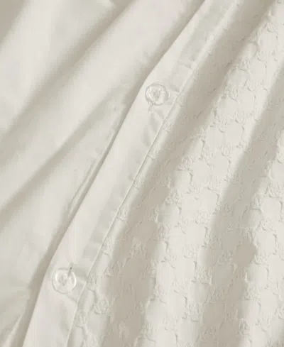 Brooklyn Loom Woven Texture 3-pc. Duvet Cover Set, King In White