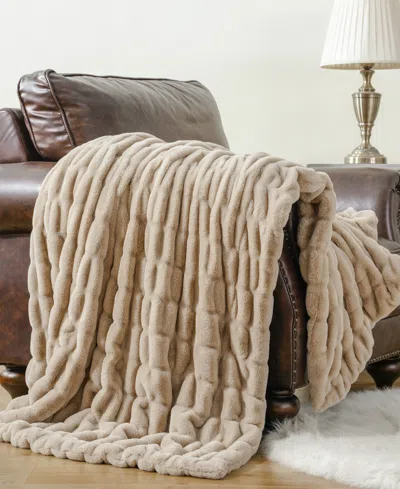 Battilo Luxurious Reversible Rabbit Faux Fur Throw, 60" X 80"