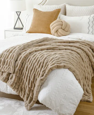 Battilo Luxurious Reversible Rabbit Faux Fur Throw, 60" X 80"