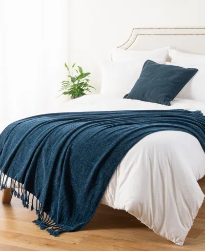 Battilo Lifestyle Chenille Throw With Fringe Tassels, 50" X 60"
