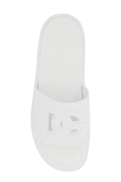 Dolce & Gabbana Dg Rubber Slides Men In White