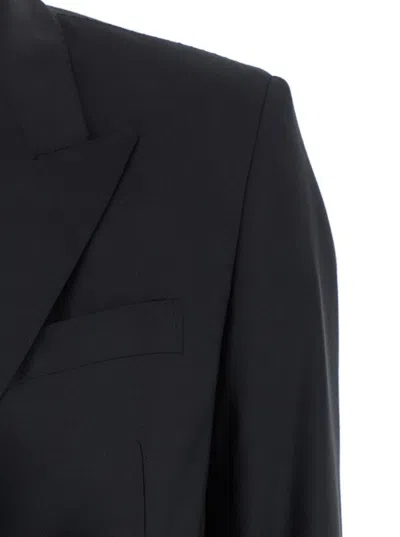Tagliatore Black Double-breasted Jacket With Classic Lapels In Virgin Wool Woman