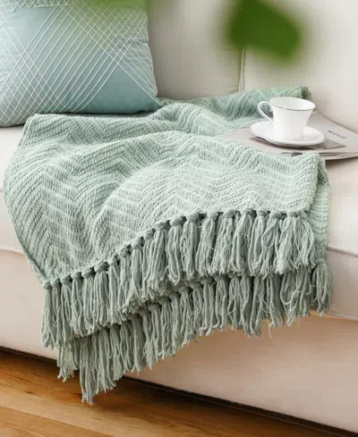 Battilo Herringbone Chenille Knit Throw, 50" X 60"
