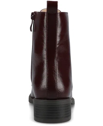 Journee Collection Women's Vienna Lace Up Stacked Heel Booties