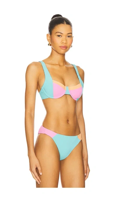 Beach Riot Brooks Bikini Top In Blue