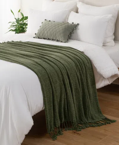 Battilo Lifestyle Chenille Throw With Fringe Tassels, 50" X 60"
