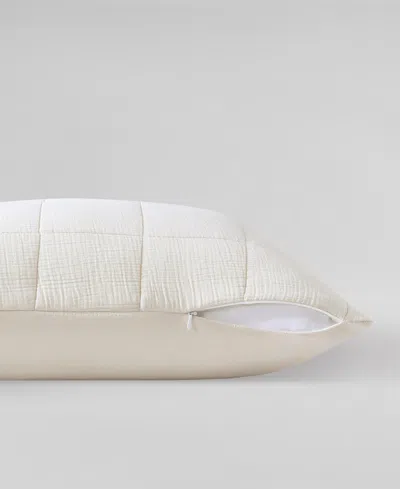 Calvin Klein Cotton Gauze Solid Pillow Cover, 22" X 22"