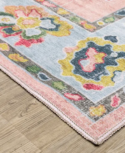 Oriental Weavers Addison Machine Washable Add01 3'3"x5' Area Rug In Pink