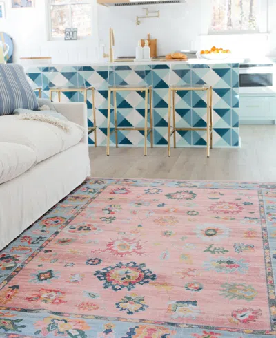 Oriental Weavers Addison Machine Washable Add01 3'3"x5' Area Rug In Pink