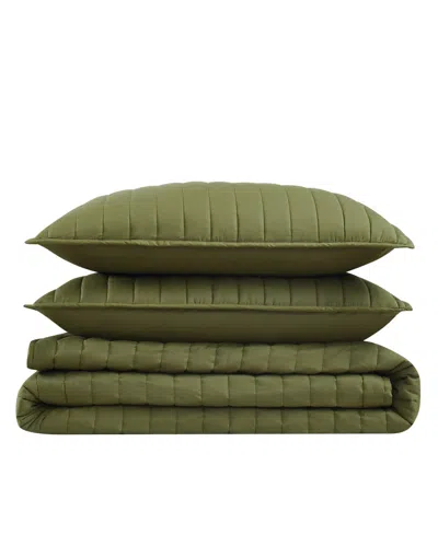 Brooklyn Loom Oversized Cotton Percale 3-pc. Quilt Set, King