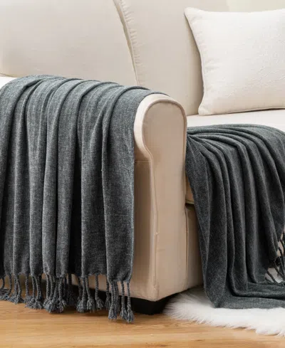 Battilo Lifestyle Chenille Throw With Fringe Tassels, 50" X 60"