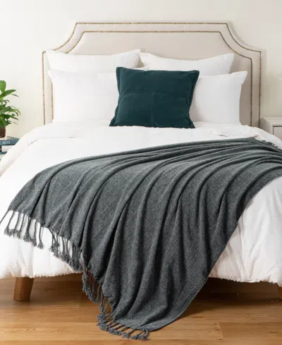 Battilo Lifestyle Chenille Throw With Fringe Tassels, 50" X 60"