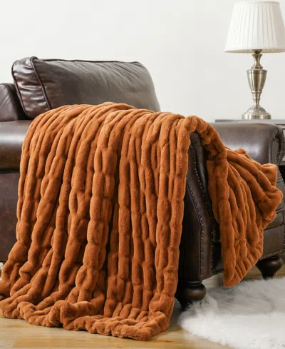 Battilo Luxurious Reversible Rabbit Faux Fur Throw, 60" X 80"