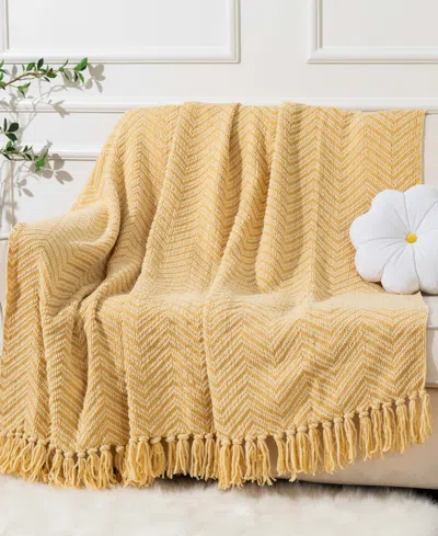Battilo Herringbone Chenille Knit Throw, 50" X 60"
