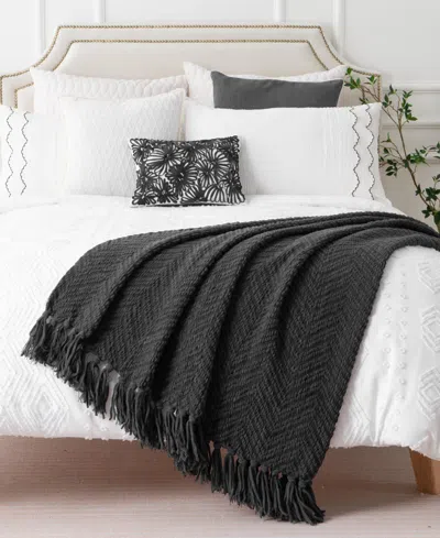 Battilo Herringbone Chenille Knit Throw, 60"x 80"