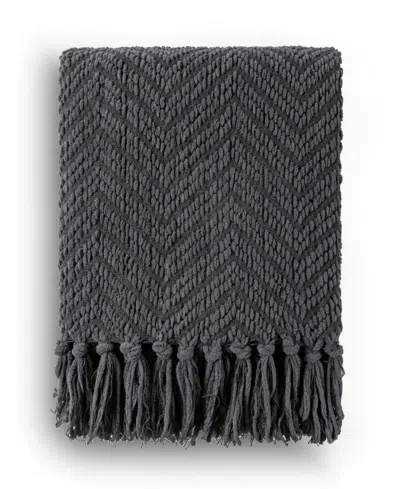 Battilo Herringbone Chenille Knit Throw, 60"x 80"