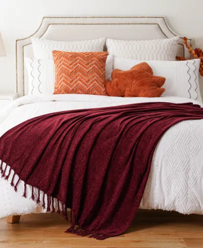 Battilo Lifestyle Chenille Throw With Fringe Tassels, 50" X 60"