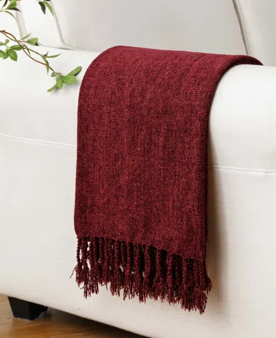 Battilo Lifestyle Chenille Throw With Fringe Tassels, 50" X 60"
