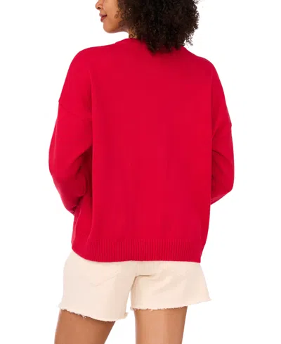Vince Camuto Crab Crewneck Sweater In Red