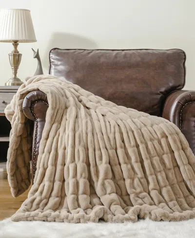 Battilo Luxurious Reversible Rabbit Faux Fur Throw, 50" X 60"