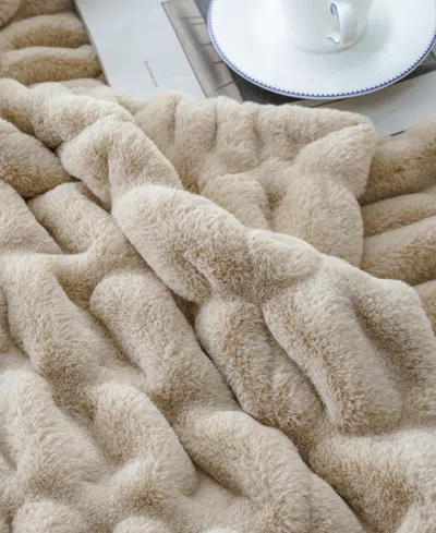 Battilo Luxurious Reversible Rabbit Faux Fur Throw, 50" X 60"